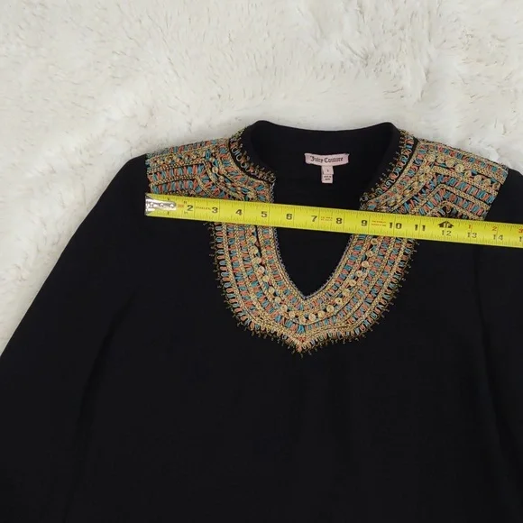 Juice Couture Black Dress with Gold Embellishments, Size 2, - Picture 11 of 17